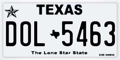 TX license plate DOL5463