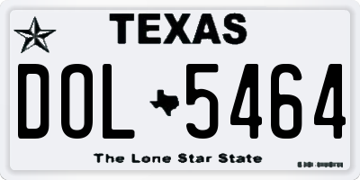 TX license plate DOL5464