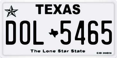TX license plate DOL5465