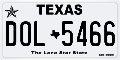 TX license plate DOL5466