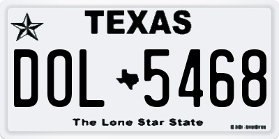 TX license plate DOL5468