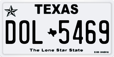 TX license plate DOL5469