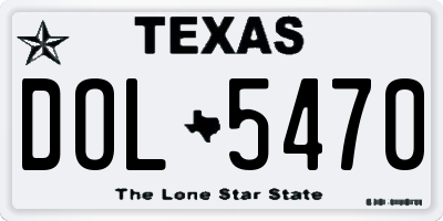 TX license plate DOL5470