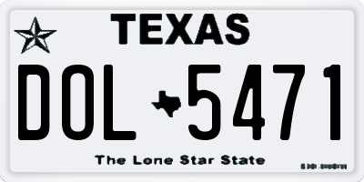 TX license plate DOL5471