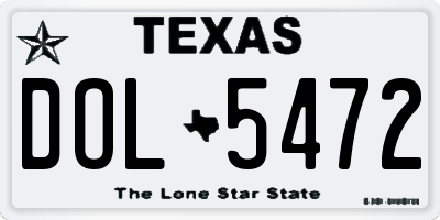 TX license plate DOL5472