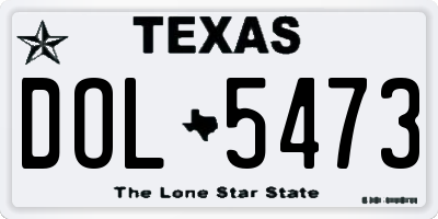 TX license plate DOL5473