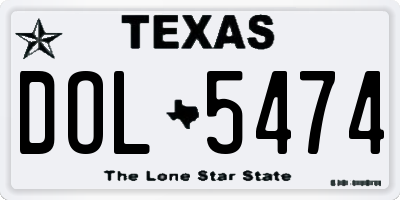 TX license plate DOL5474