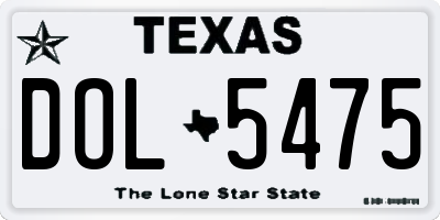 TX license plate DOL5475