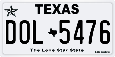TX license plate DOL5476