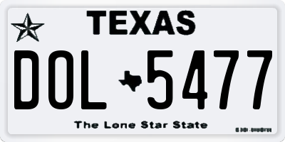 TX license plate DOL5477