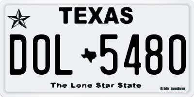 TX license plate DOL5480