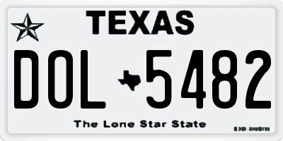 TX license plate DOL5482