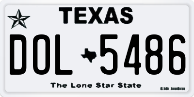 TX license plate DOL5486
