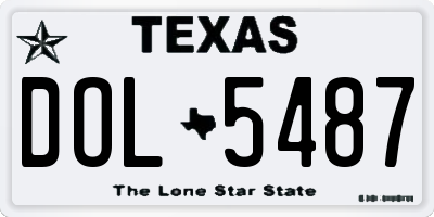 TX license plate DOL5487