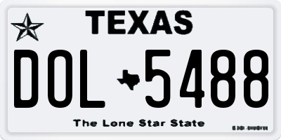 TX license plate DOL5488