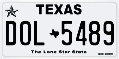 TX license plate DOL5489
