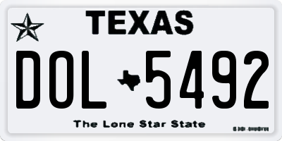 TX license plate DOL5492