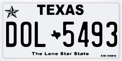 TX license plate DOL5493