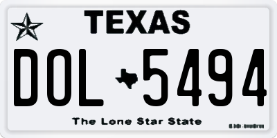 TX license plate DOL5494
