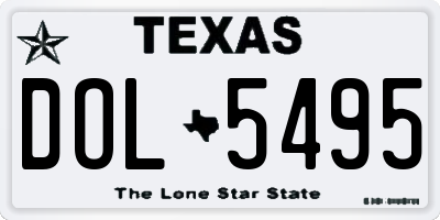 TX license plate DOL5495