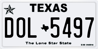 TX license plate DOL5497