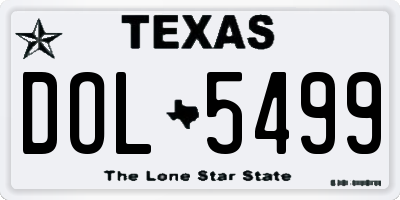 TX license plate DOL5499