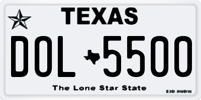 TX license plate DOL5500