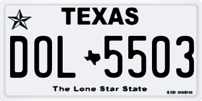 TX license plate DOL5503