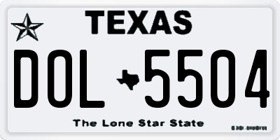 TX license plate DOL5504