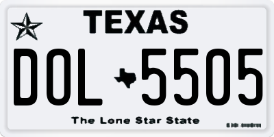 TX license plate DOL5505