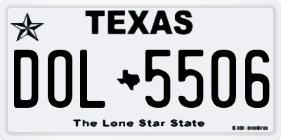 TX license plate DOL5506