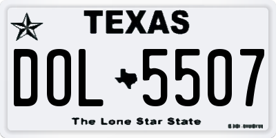 TX license plate DOL5507