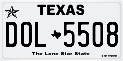 TX license plate DOL5508