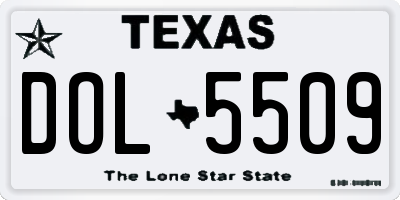 TX license plate DOL5509