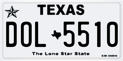 TX license plate DOL5510