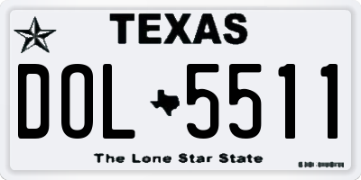 TX license plate DOL5511