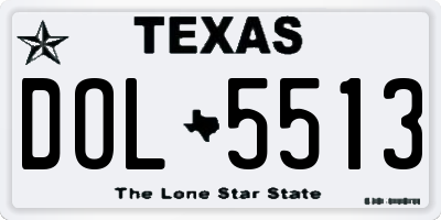 TX license plate DOL5513