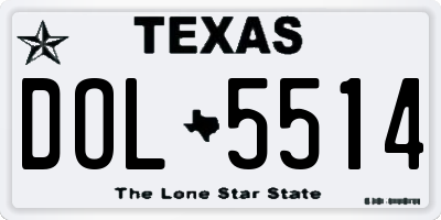 TX license plate DOL5514