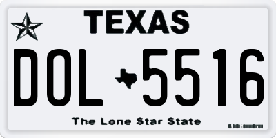 TX license plate DOL5516