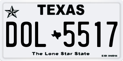 TX license plate DOL5517