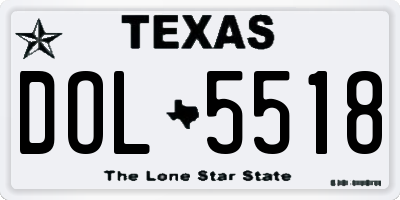 TX license plate DOL5518