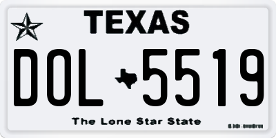 TX license plate DOL5519