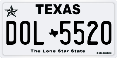 TX license plate DOL5520