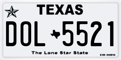 TX license plate DOL5521