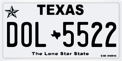 TX license plate DOL5522