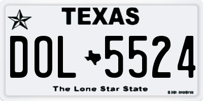 TX license plate DOL5524