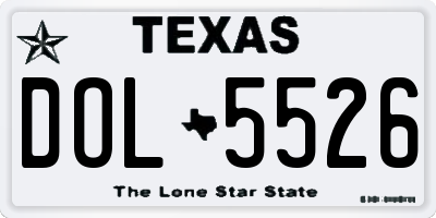 TX license plate DOL5526