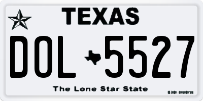 TX license plate DOL5527