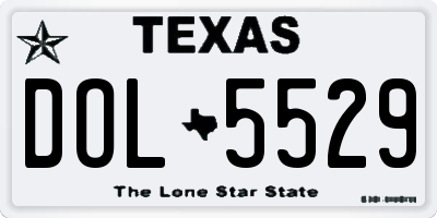 TX license plate DOL5529