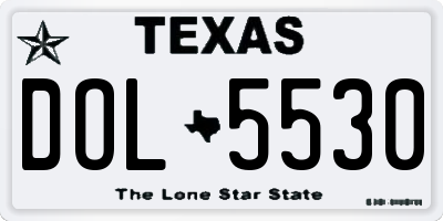 TX license plate DOL5530
